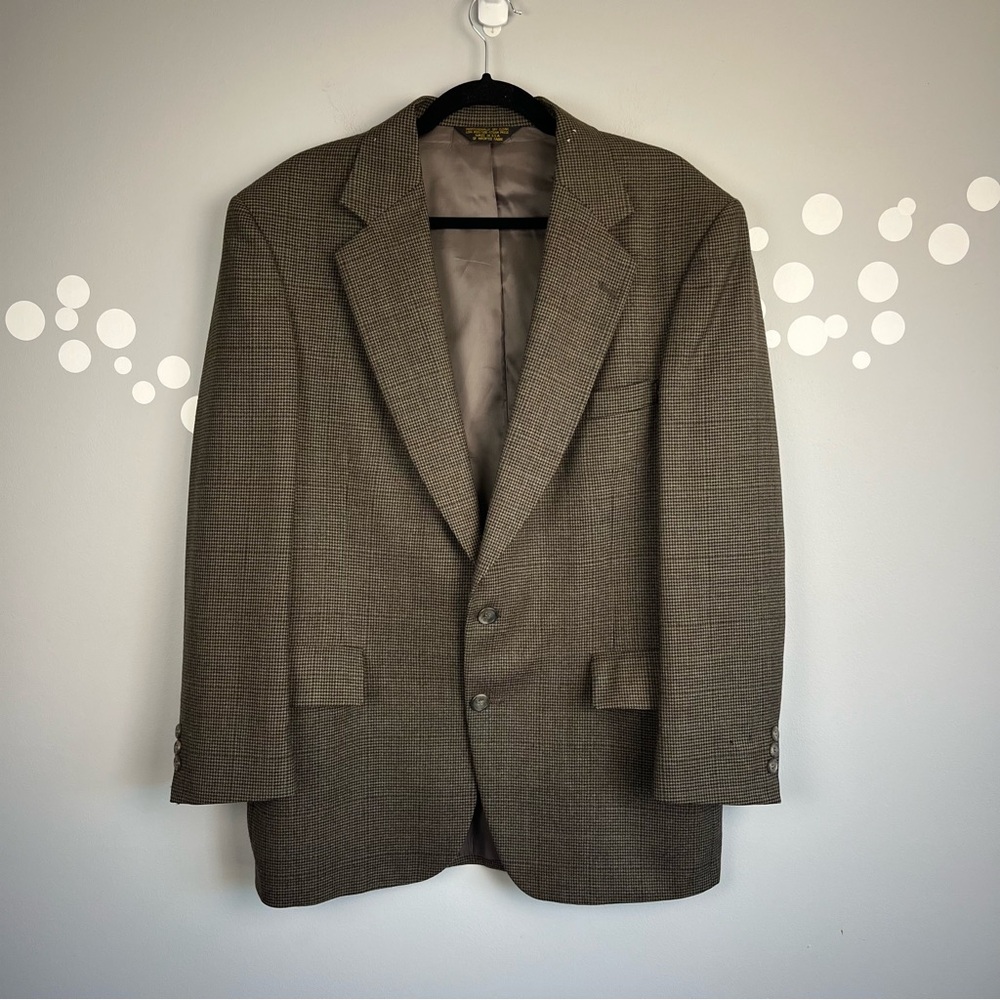 Embassy Square Wool Brown Sport Coat Size 42R
